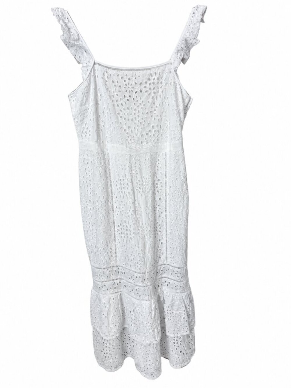 Banana Republic Eyelet Pinafore Midi Dress White 2